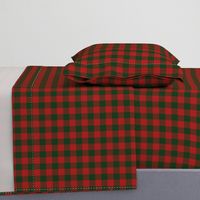 90's Buffalo Check Plaid in Christmas Red/Dark Green