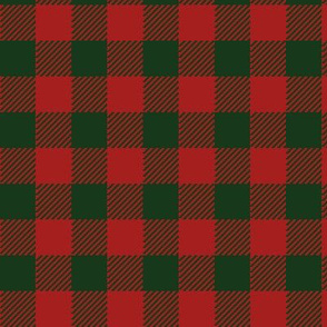 90's Buffalo Check Plaid in Christmas Red/Dark Green