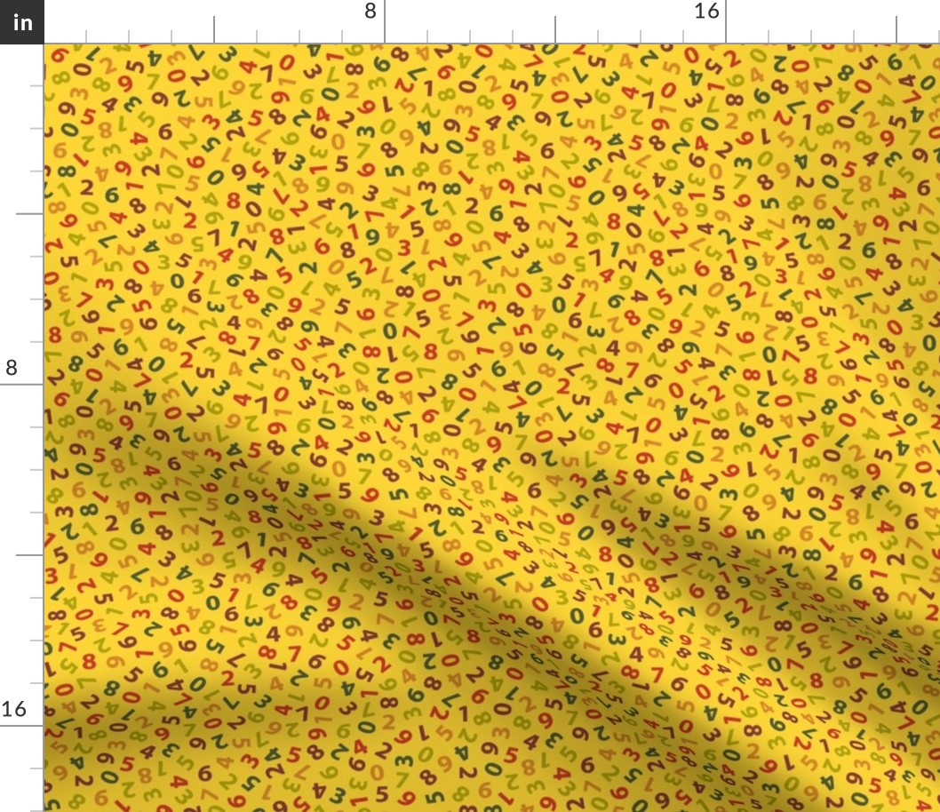 ditsy numbers on autumncolors yellow