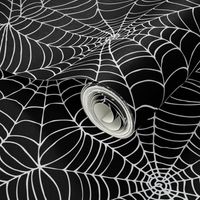 Spiderwebs - White on black - large scale by Cecca Designs