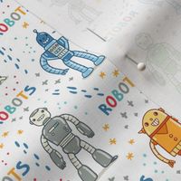 Cute cartoon robots colorful pattern