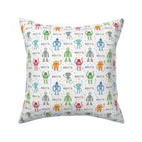 Cute cartoon robots colorful pattern