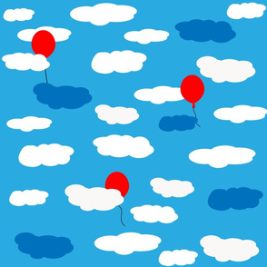 clouds with balloons