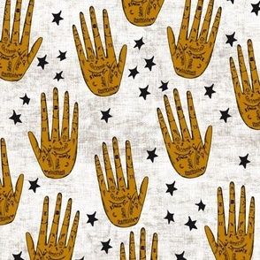 zodiac_palms gold black and white with stars