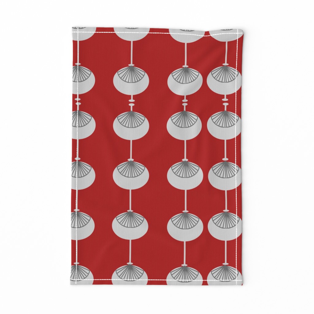 Mid-Century Modern Bulbs Pattern RED