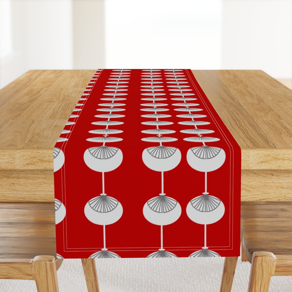 Mid-Century Modern Bulbs Pattern RED