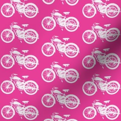 Vintage Motorbikes on Pink // Medium 