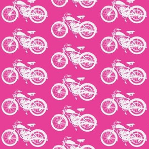 Vintage Motorbikes on Pink // Medium 