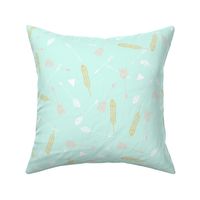 Scatter feather arrow mint pink white