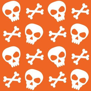 Skull & Crossbones on Orange // Halloween Collection