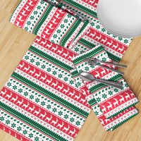 Christmas Winter Pattern Green, White and Red