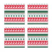 Christmas Winter Pattern Green, White and Red