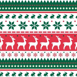 Christmas Winter Pattern Green, White and Red