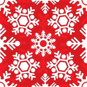Christmas Holiday Snowflakes Red and White