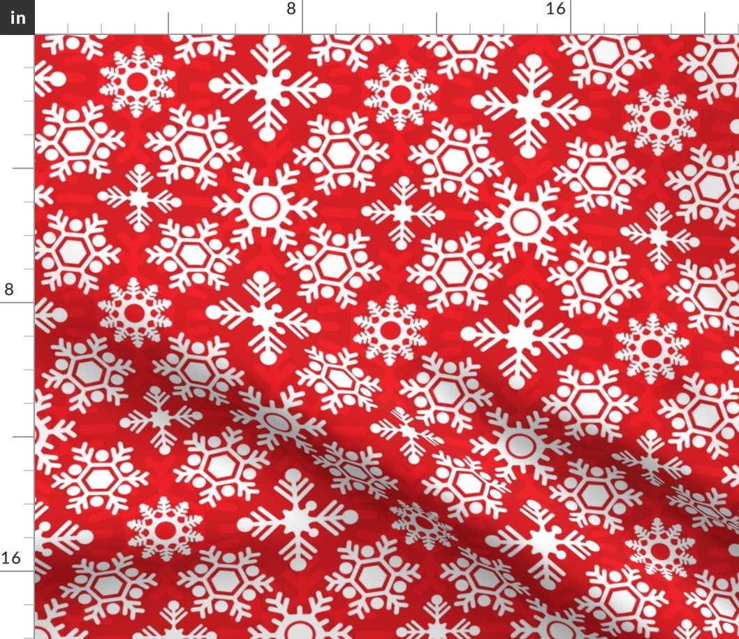 Christmas Holiday Snowflakes Red and White
