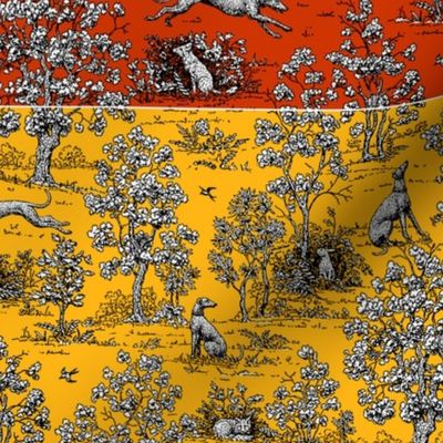 Greyhound toile sampler #1--WALLPAPER SWATCH ONLY Â©2011 by Jane Walker