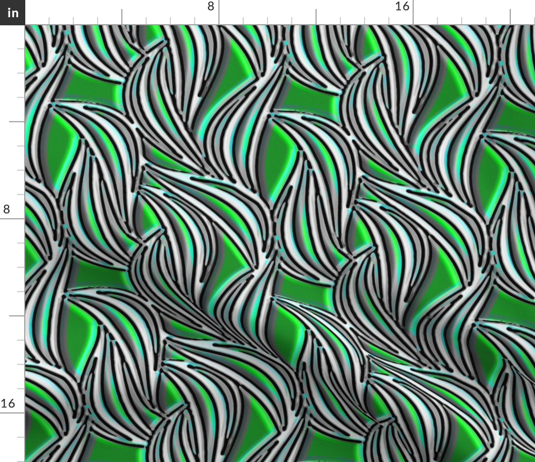Waves in Jungle green