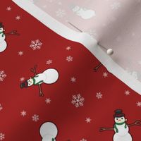 Snowman Wrapping Paper - Red