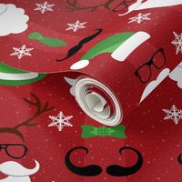  Christmas Hipster Santa Red and Green