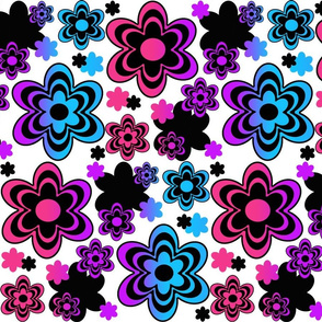 Rainbow Floral Abstract Design