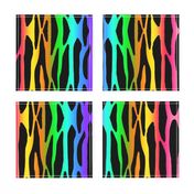 Rainbow Zebra Stripes Safari Jungle Animal Print