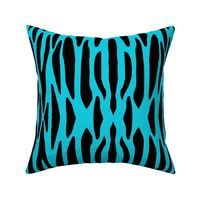 Turquoise Blue Zebra Stripes Safari Jungle Animal Print