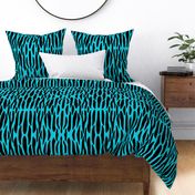 Turquoise Blue Zebra Stripes Safari Jungle Animal Print