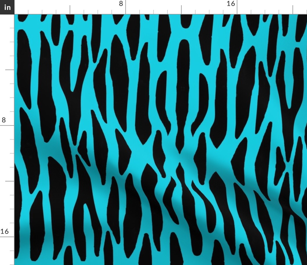 Turquoise Blue Zebra Stripes Safari Jungle Animal Print