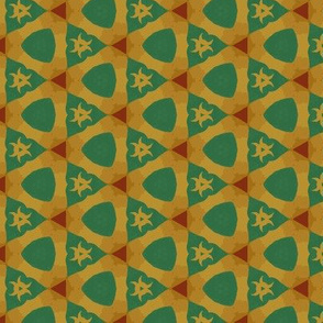 Emerald Green and Yellow Geometric Triangles