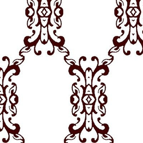 Maroon and White Brocade