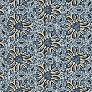 Funky Floral in Shades of Blue