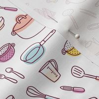  Kitchenware and cooking utensils cartoon pattern