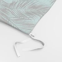 palm leaves - black on turquoise, small. silhuettes tropical forest black turquoise hot summer palm plant tree leaves fabric wallpaper giftwrap