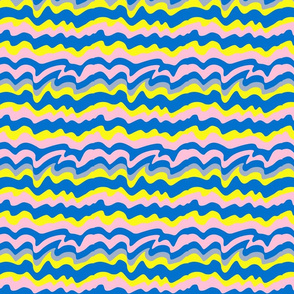 blue yellow and pink stripes