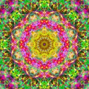 Mandala 2 hot pink green