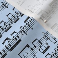 Sheet Music on Light Blue // Small