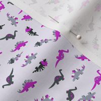 ditsy purple dinosaurs