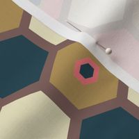 Hexagon Vanilla Strawberry - Sepia