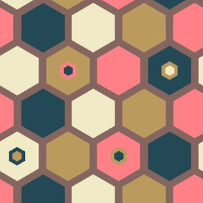 Hexagon Vanilla Strawberry - Sepia