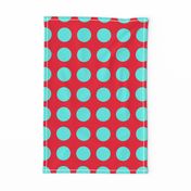 Turquoise and Red Dots