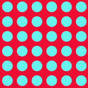 Turquoise and Red Dots