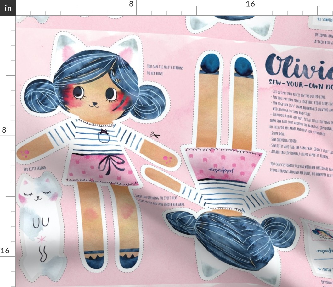 Olivia Kitty Girl Doll - Sew Your Own!