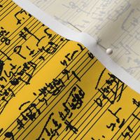 Hand Written Sheet Music on Saffron // Small