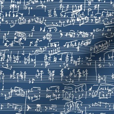 Handwritten Sheet Music on Navy // Small