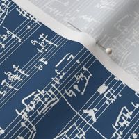 Handwritten Sheet Music on Navy // Small