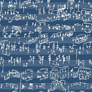 Handwritten Sheet Music on Navy // Small