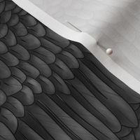 Black and Dark Grey Crow Feather Mantle 