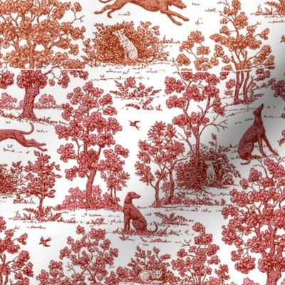 Greyhound toile sampler #2--WALLPAPER SWATCH ONLY 