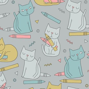 Cats with crayons