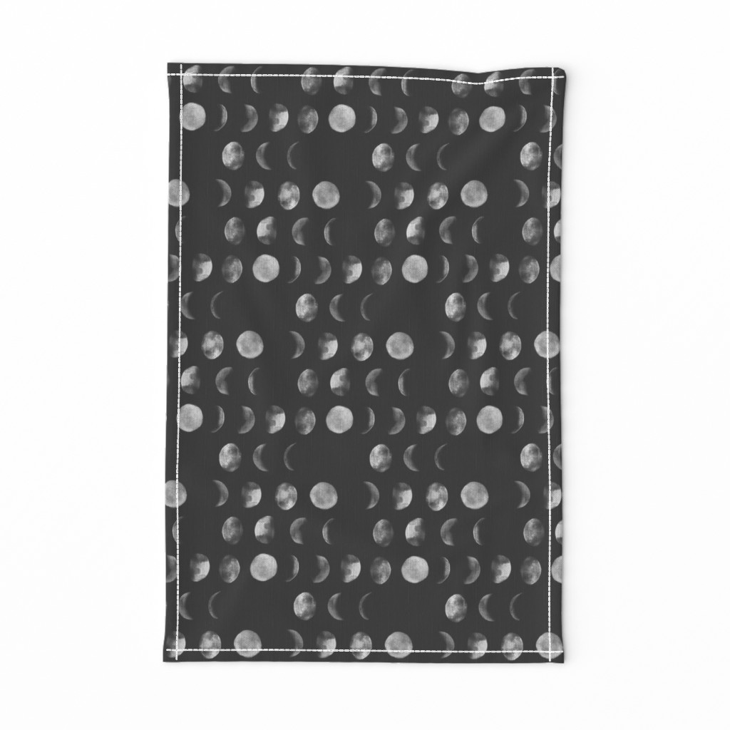 moon phase, black and white, abstract dark night sky geometric